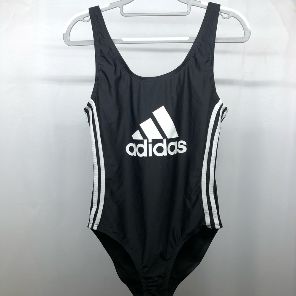 NWOT Adidas black/white logo swimsuit size L